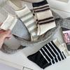 Женские новые универсальные милые полосатые вязаные гольфы в студенческом стиле