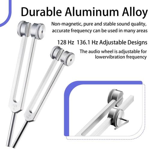 Набор лечебных камертонов Doueh, 128 Гц, 136,1 Гц, 256 Гц, 384 Гц, с активатором в виде шайбы, для чакровой и звуковой терапии