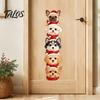 Christmas Wall Decals Puppy Stickers, Removable Self-adhesive Dog for Walls Doors, PVC Stacked Puppies Festive Indoor Murals Art Decor with Santa Hats
