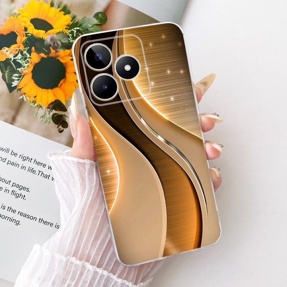 Прозрачный чехол для Realme Narzo N53 RMX3761 Милый Кот Модная Бабочка Роскошный 2D Расписной Корпус для Realme Note 50 RMX3834 Обложка