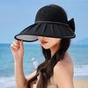 Женская шляпа-козырек от солнца летняя с широкими полями, кепка для рыбалки с бантом, защита от УФ-лучей, полуоткрытый верх, пляжная шляпа для походов, путешествий