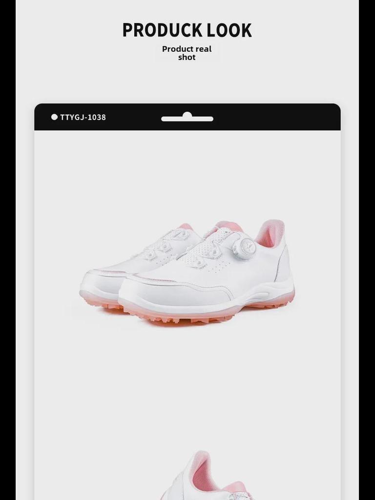 Женские водонепроницаемые нескользящие туфли для гольфа с фиксаторами на шнурках — повседневный спортивный дизайн