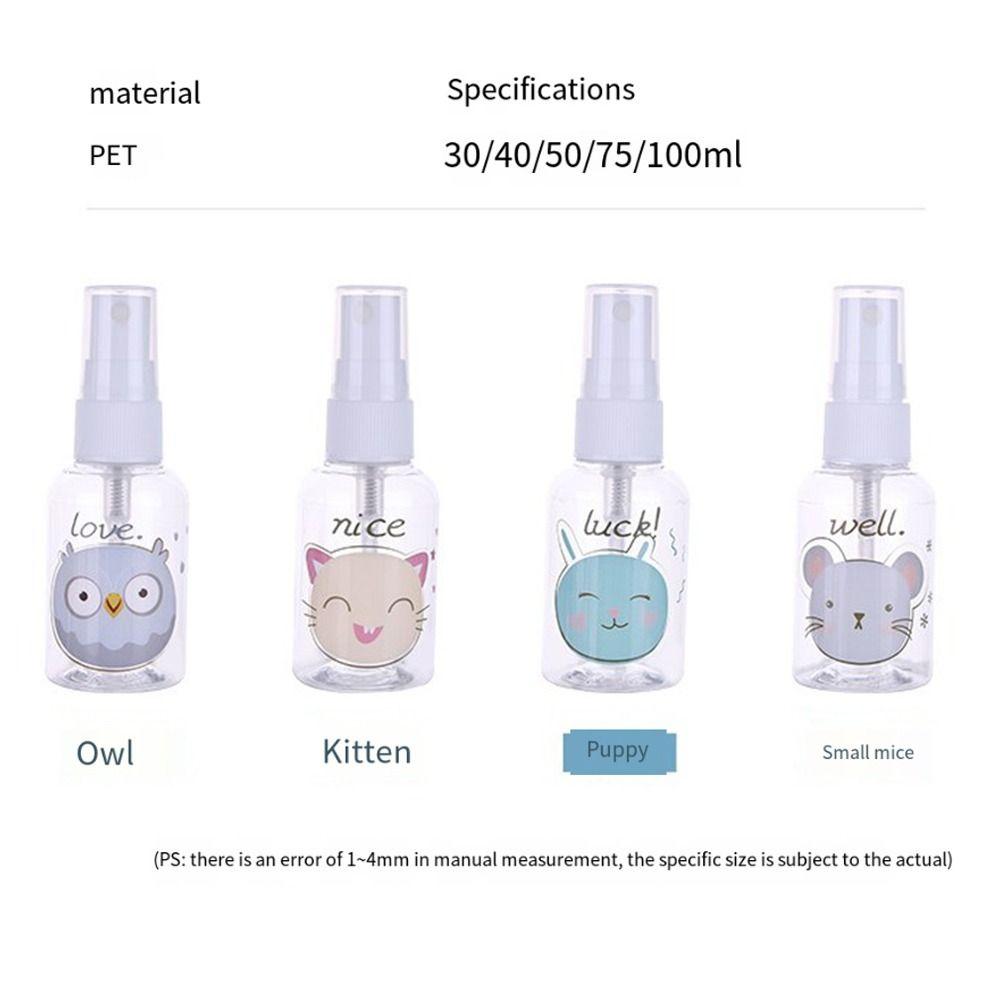30-100ml Cartoon Spray Bottle Cute Liquid Sprayer Perfume Bottle Cosmetic Container Sub-bottle
