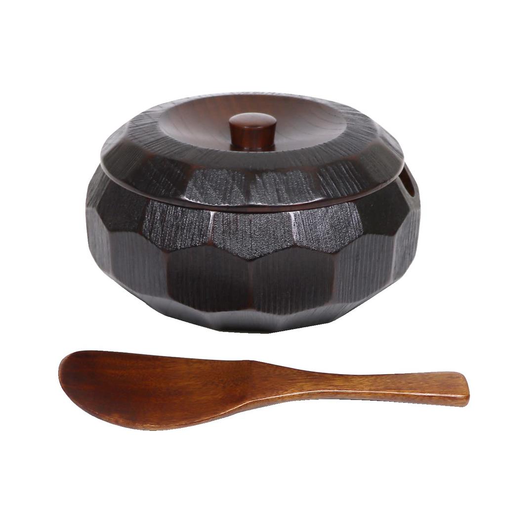 Osaka Choseido Wooden Rice Container with Rice Serves Approximately 2 Go Spoon, 3-4 People, (1.5 Cups)