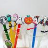 1PCS Happy Helloween Straw Cap PVC Helloween Gost Pumpkin Straw Toppers For Tumble Drink Decoration Straw Charms Straw Cover