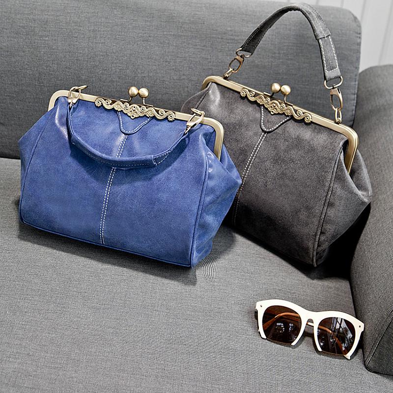 Женские сумки-мессенджеры в стиле ретро с однотонной магнитной пряжкой из нубука, повседневные сумки большой емкости