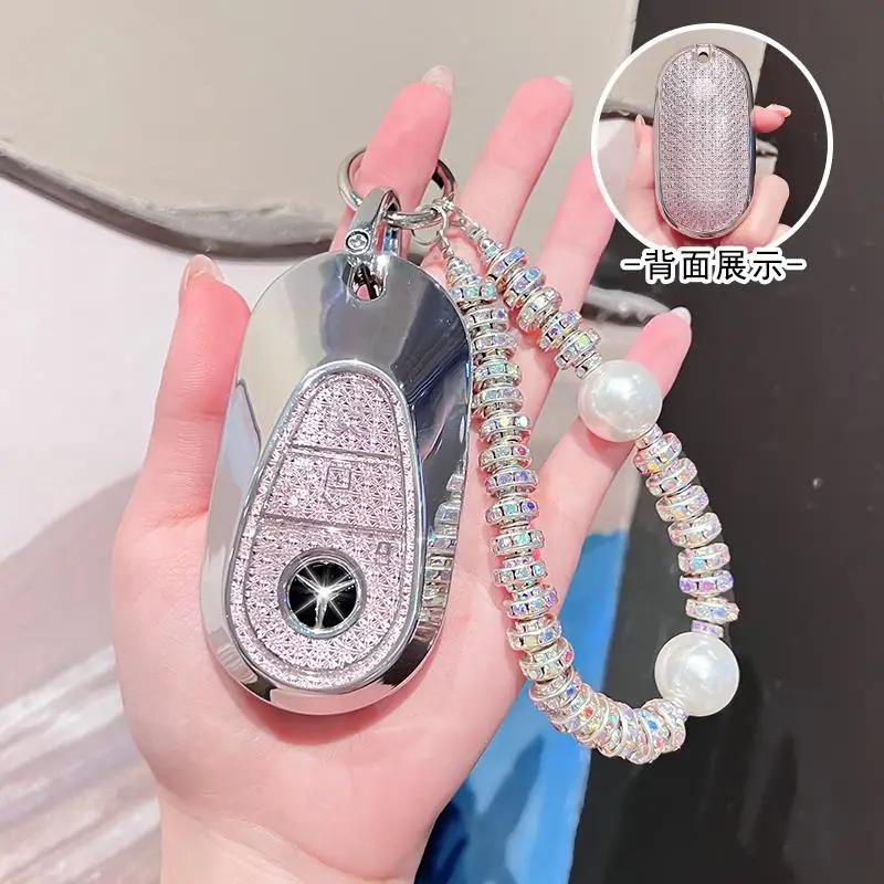 SFX1 Car Key Case Cover for Mercedes Benz 2022 C S Class W206 W223 S350 C260 C300 S400 S450 S500 TPU Shell Fob Holder Protector