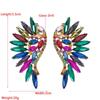 Женские серьги-гвоздики для тяжелой промышленности, преувеличенные веерообразные богемные серьги с крыльями и стразами