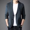 New Men's Knitted Cardigan Autumn Thin Men's Coat, Youth Solid Color Cardigan Small Suit Sweater Men's