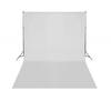 VidaXL Telescopic Background Stand and White Backdrop 3x5 M