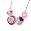[H9017] - Дизайнерское колье «Раскраска» розово-серый