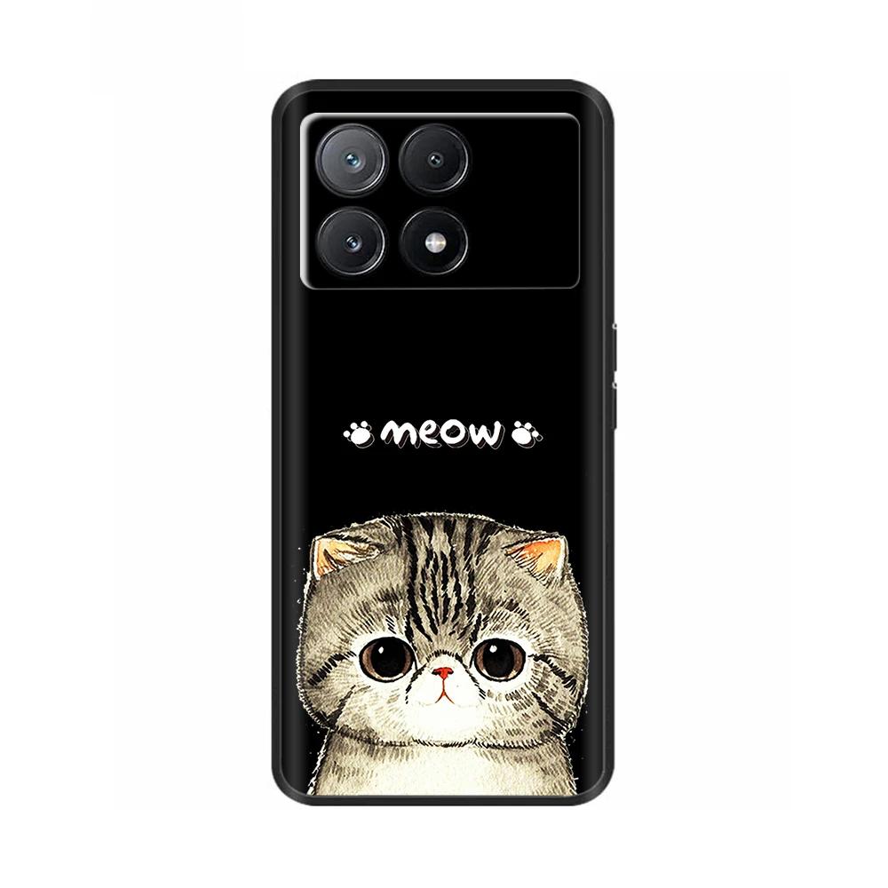 Чехол для телефона Poco X6 Pro Задняя крышка для Poco X6 Neo Pocox6 Pro 5G Мягкий черный силиконовый бампер Ударопрочный защитный корпус Чехлы