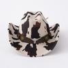Шляпа с широкими полями, коровья расцветка, в западном стиле, защита от УФ, ретро-стиль, шляпа ковбойки с широкими полями, узор в коровью расцветку, шляпа в национальном стиле