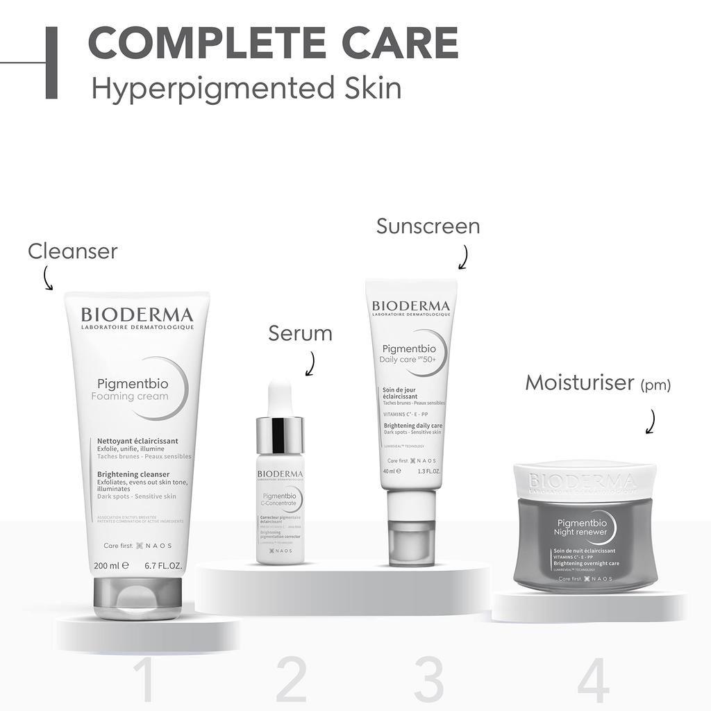 Bioderma Pigmenbio Очищающий скраб-пена White для тусклой кожи лица и тела, Питательный, Цветочный, Без искусственных этиловых или [Оригинальный] 200 мл, Кожа, (Скраб-очищающее средство,