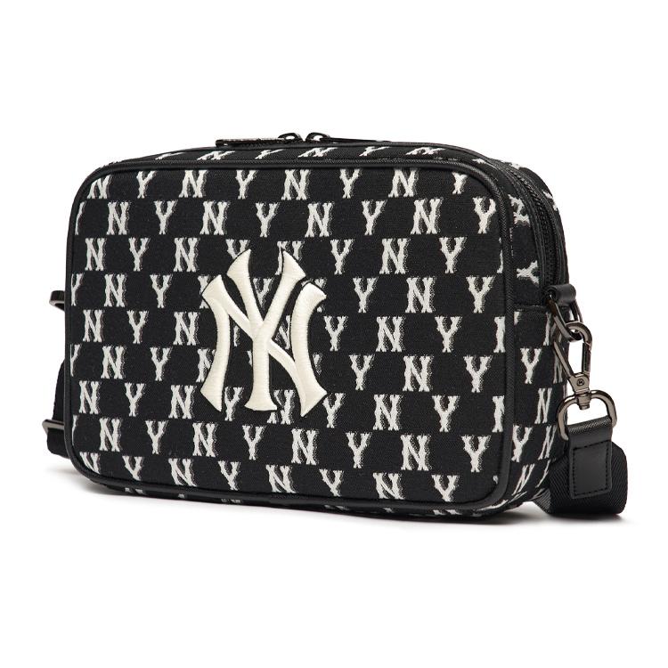New MLB Monogram Collection Polyester Combo Bag, Camera Bag, Crossbody Bag, Shoulder Bag Unisex Black 3ACRM012N-50BKS