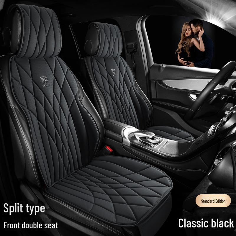 Универсальный комплект подушек для автомобильного сиденья из дышащей кожи наппа - 3 предмета, всесезонный, перфорированный, чехол для заднего сиденья, однокомпонентная подушка для маленького автомобиля