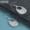 925 Sterling Silver Flower Perforated Earrings Fashion Wedding Jewelry