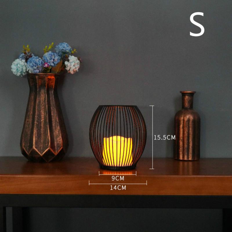 Светодиодная имитация свечи в скандинавском стиле, чрезвычайно простая декорация из кованого железа, ночник, креативные домашние поделки для кафе и ресторанов