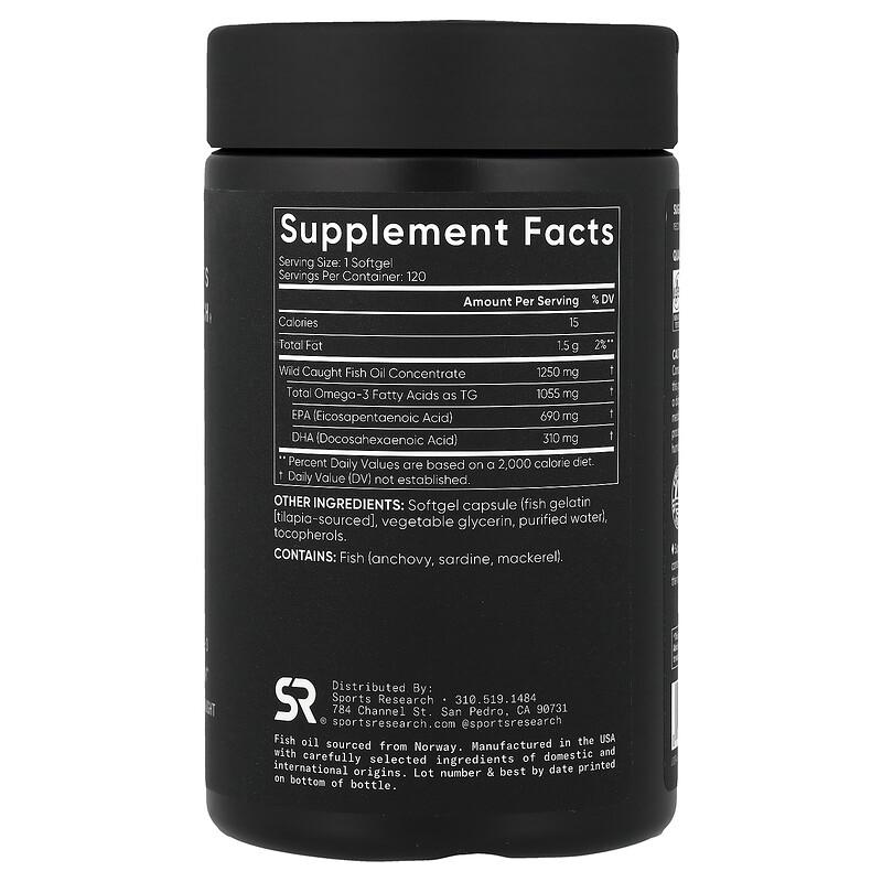 Omega-3 Fish Oil, Triple Strength, 120 Softgels