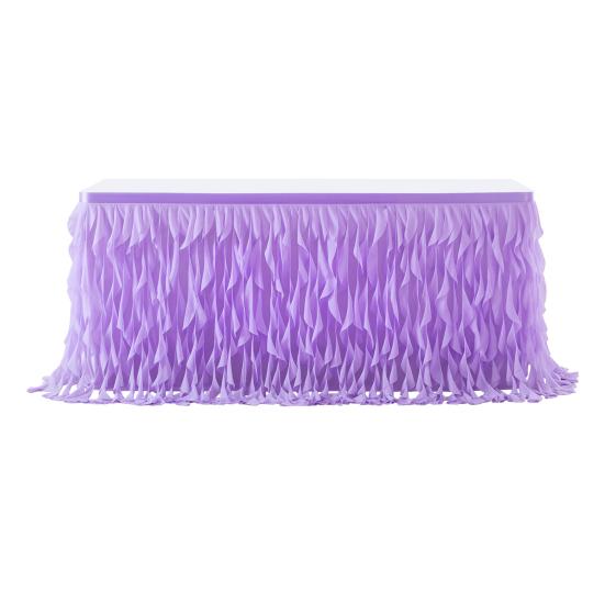 Curly Willow Table Skirt for Rectangle Round Tables 6ft Ruffle Tutu Table Cloth Reusable