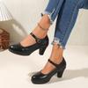 Fashion High Heels Platform Pumps 2025 Spring/autumn New Fashion Buckle Solid Rounf Toe Swallow Shallow Sexy Elegant Pumps for Women