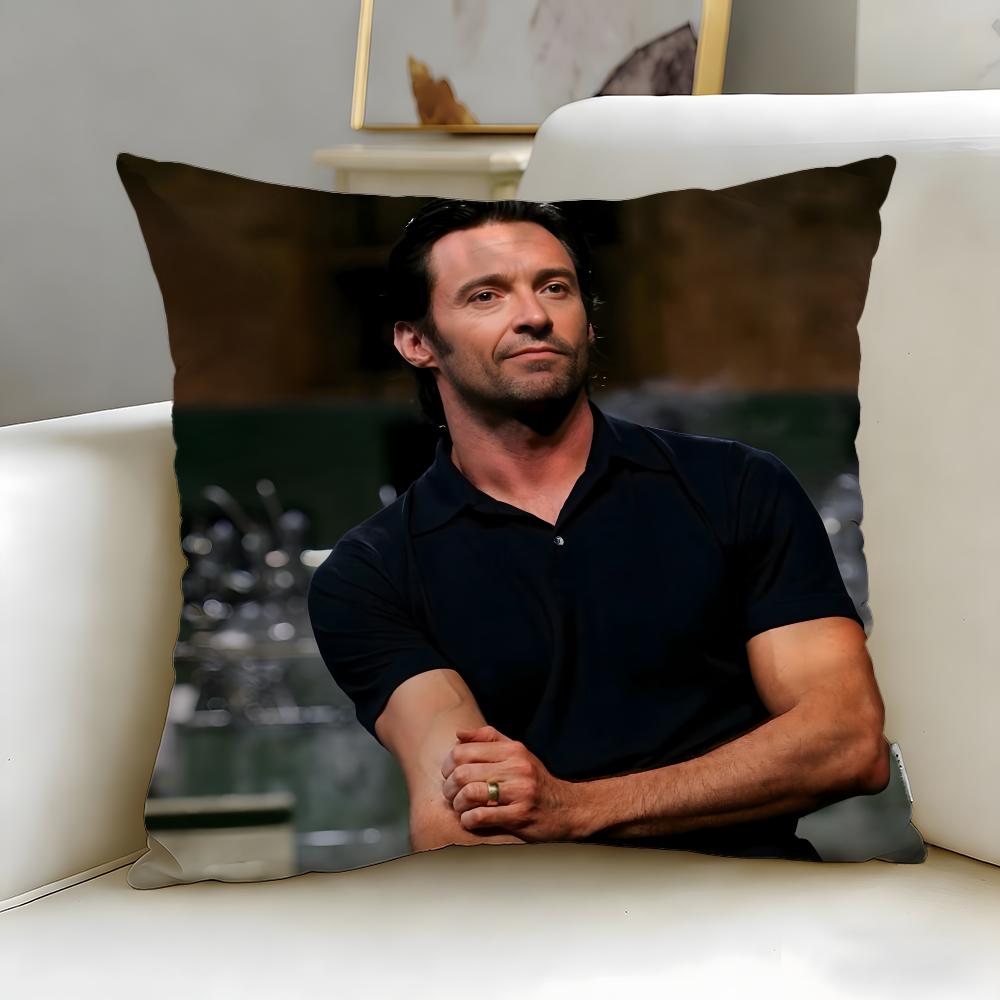 popular actor Hugh Jackman Cushion Cover Soft EasyWash Pillow Case Versatile for Couch Bed Travel and Office