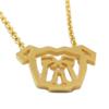 7bis [P5833] - Handmade 'Origami' (bulldog) Gold Necklace - 15x10 Mm