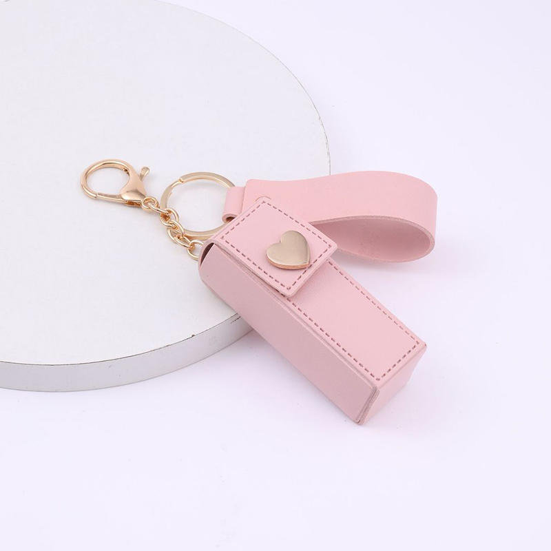 1 шт. Портативный кожаный органайзер для губной помады, брелок для ключей для женщин, дорожный футляр для хранения косметики