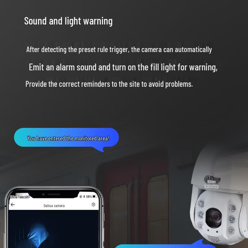 Dahua 6-inch 2MP 23x AI PTZ Security Camera CN plug (adapter included)
