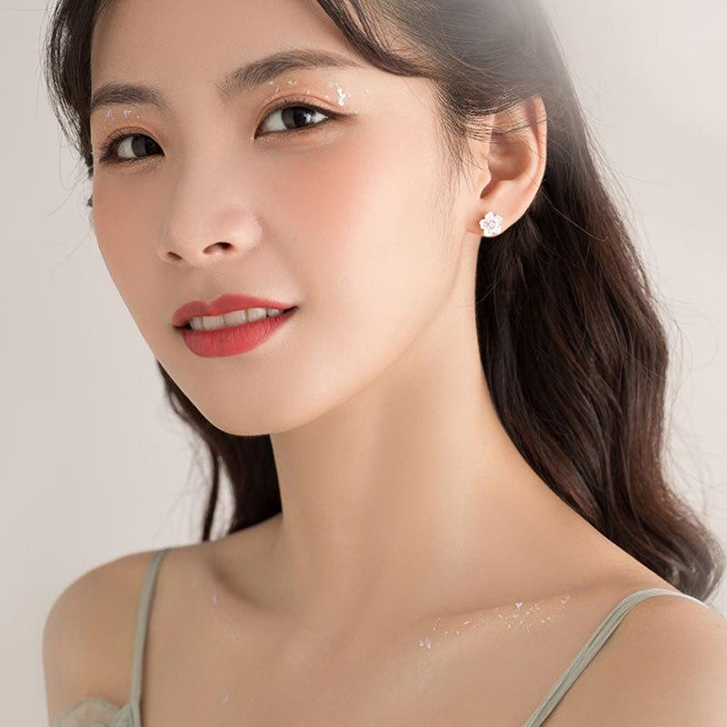 Серьги с цветущей вишней из серебра 925 пробы и циркония, пара серег с цветком феи, женские длинные кисточки, маленькие свежие украшения