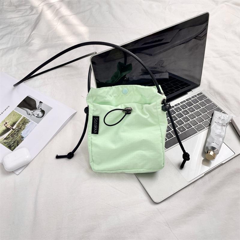 Niche Messenger Bag Solid Color Literary One Shoulder Messenger Bag Light Mobile Phone Bag Sports and Leisure Bag