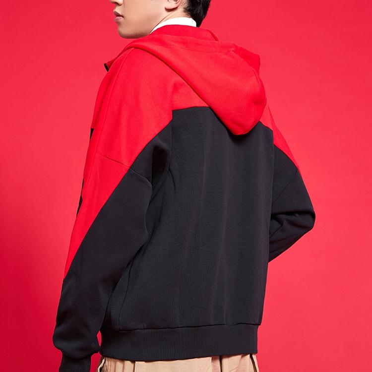 Li Ning Sports Fashion Series Color Block Zip Up Hoodie Men Верхняя одежда Standard-Black AWDQ099-1