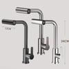 Kitchen Faucet Brass Metal Gray Faucet Kitchen Sink Faucet Pull-out Mixer Hot and Cold Water Taps Deck Mounted