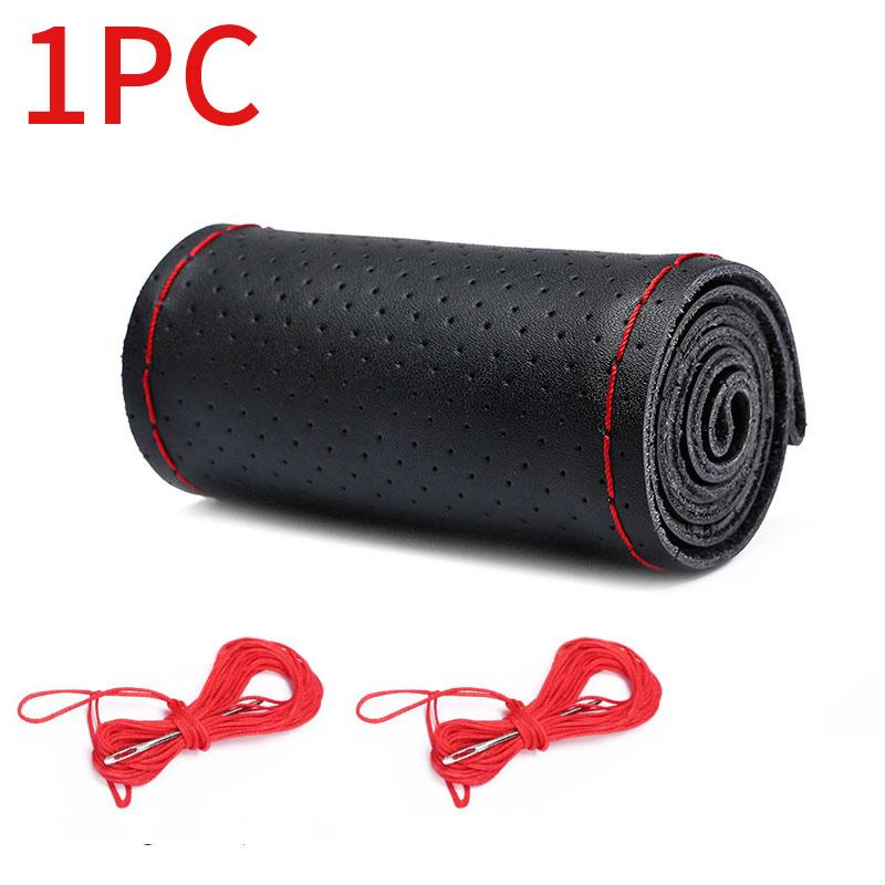 38 см верхний чехол на руль из натуральной кожи, дышащий дизайн/автомобильный чехол с оплеткой на руль, подходит для автомобиля