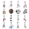 New S925 Sterling Silver Roller Skates Charm Football Baseball Dumbbell Pendant Fit Original  Bracelet Women Jewelry Beads