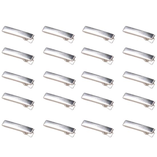 20 Pcs Flat Metal Single Prong Alligator Clips Barrette Bows DIY Hair Accessories