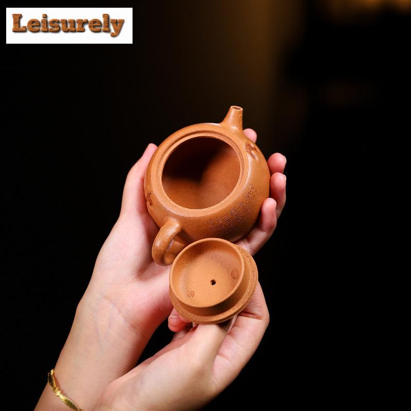 Чайники из фиолетовой глины Исин объемом 130 мл, ручной работы, горшок из камня озера Тайху, сырая руда, грязевой чайник для замачивания чая с фильтром, чайный сервиз Zisha