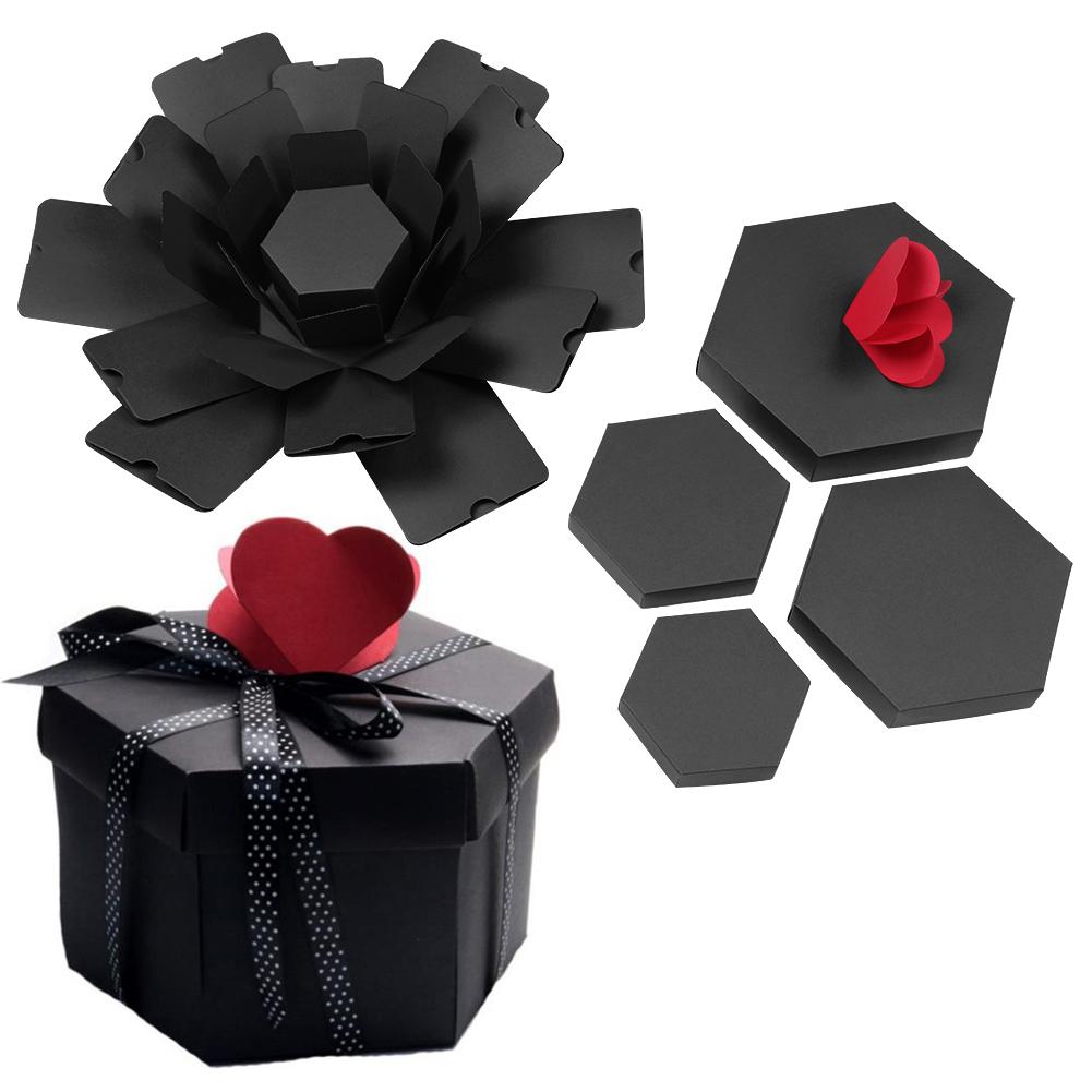 Hex Explosion Box DIY Фотоальбом Скрапбукинг Бомба Коробка Подарок На День Рождения Сюрприз Рождество