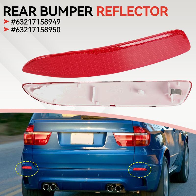 For BMW E70 X5 2007-2013 2x Red Rear Bumper Reflector Light Left Right Brake Tail Lamp Replacement Parts 63217158949 63217158950
