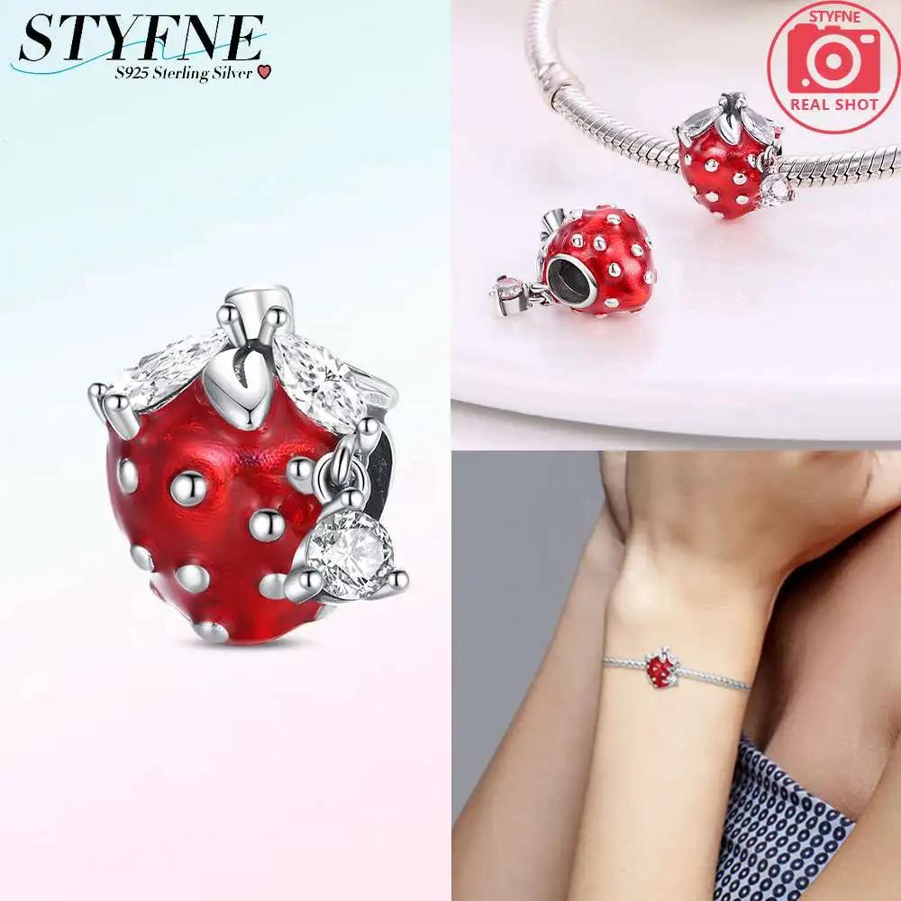 Изысканные оригинальные медные шармы-подвески в виде клубники, вишни, яблока, авокадо, фруктов, бусина, подходят для браслетов DIY, ювелирные изделия на день рождения, изысканный подарок