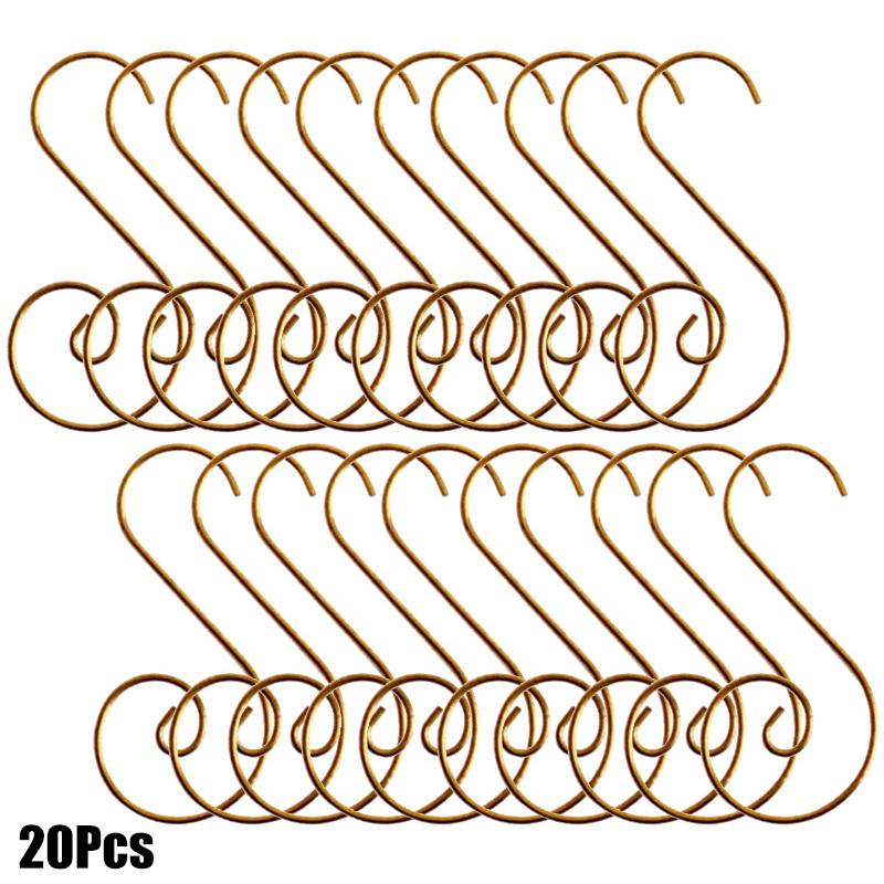 Рождественские украшения, металлические крючки, елочные шары, подвесные крючки в форме буквы S, рождественские новогодние украшения для дома, принадлежности