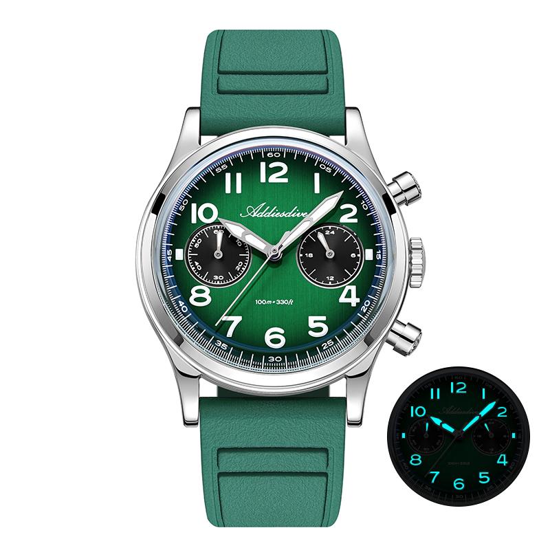 ADDIESDIVE New AD2516 Chronography VK64 Quartz Watches Waterproof 100m BGW9/C3 Luminous Retro Luxury Men's Watch Reloj Hombre