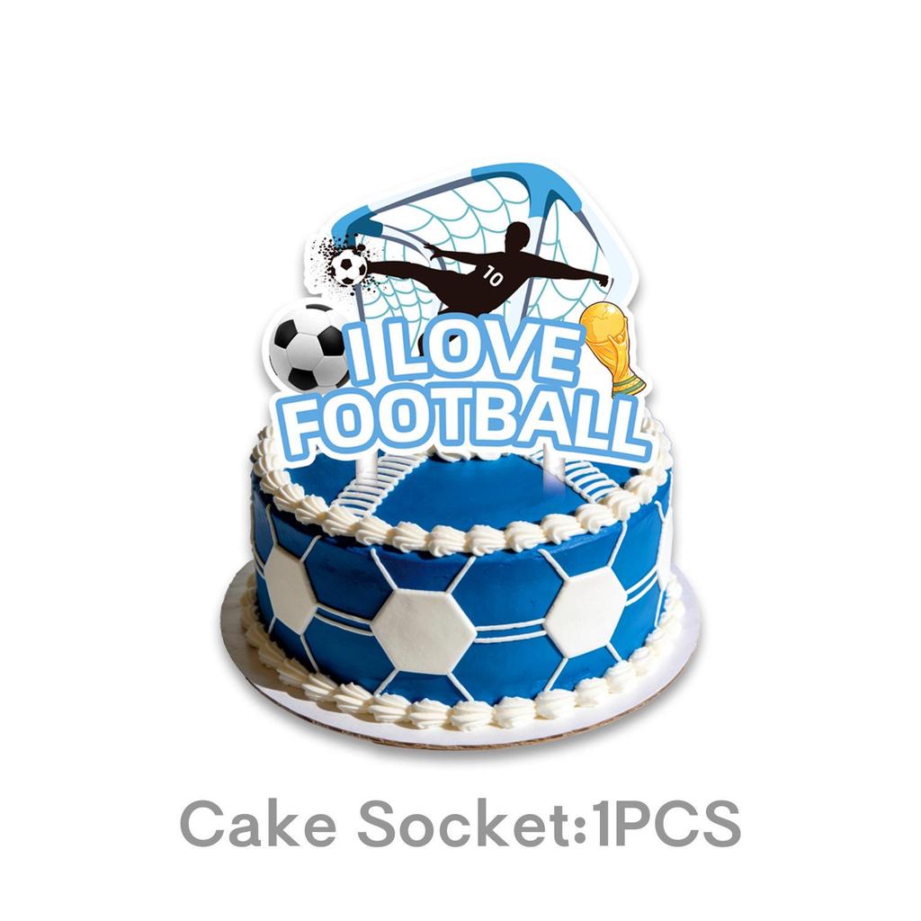 Пакет для вечеринки «Футбольная звезда Месси»: Тарелки, Чашки, Флажки, Топперы для торта