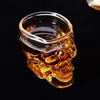 Set Of 1/2 Skull Shaped Clear Glass Novelty 2.8 Oz Shot Glasses Decorative Halloween Drinkware