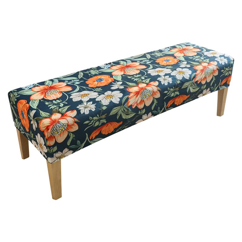 Velvet Embossed Piano Stool Cover Home Dressing Room Bench Printed Elastic Dust Cover Soft Stretch Dining Room Chair Protector