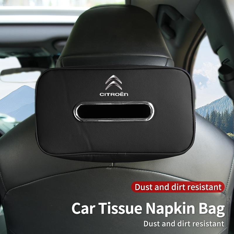 Car Tissue Box Seatback Tissue Bag Easy Installation For Citroen C3 C5 C1 C2 Berlingo Celysee Cactus Picasso Aircross Saxo Grand