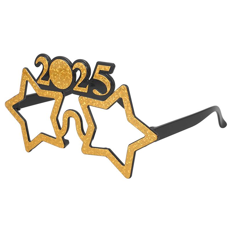 2025 Очки для вечеринки по случаю Нового года Украшения для глаз Пластиковые реквизиты Солнцезащитные очки Реквизит для фотосъемки Рождественские украшения Забавные очки