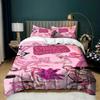 Kawaii Pink Pan-ther Pink Bedding Set 2/3piece set Cartoon Duvet set 2/3piece set Bedroom Decoration For Teen Girls Home Decor