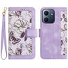 For Oppo A5x 4G Case PU Leather Floral Phone Cover with Card Slots/Wrist Strap