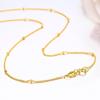 35 -80cm Tiny 925 Sterling Silver W /Gold Colour Beads Curb Chain Choker Necklaces For Women Girls Jewelry Kolye Collares Ketting